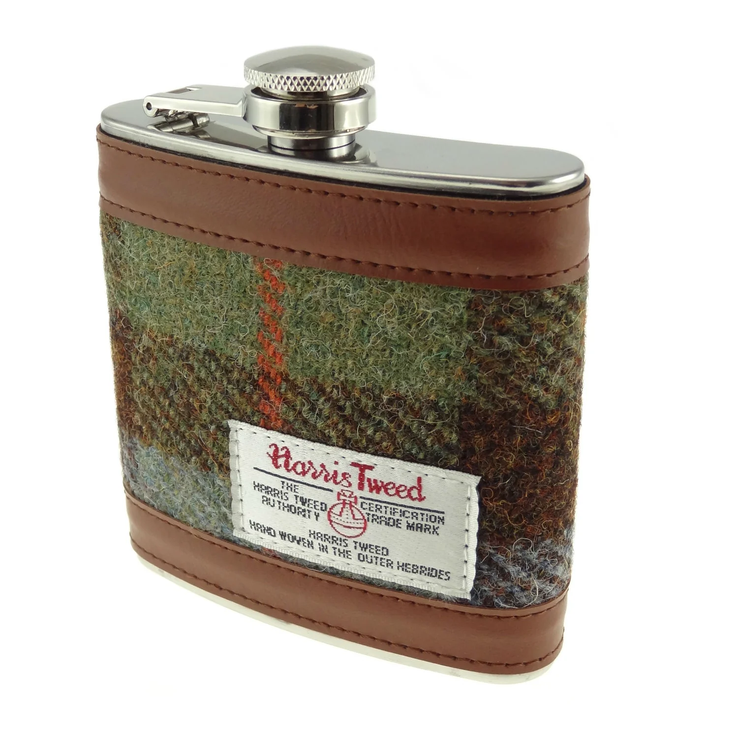 Glen Appin 6oz Harris Tweed Tartan Hip Flask - Image 3