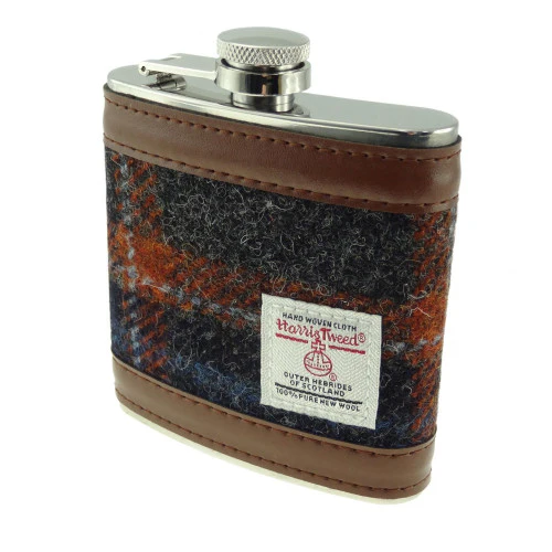 Glen Appin 6oz Harris Tweed Tartan Hip Flask - Image 4