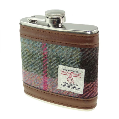 Glen Appin 6oz Harris Tweed Tartan Hip Flask - Image 5