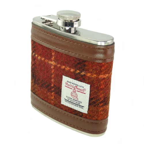 Glen Appin 6oz Harris Tweed Tartan Hip Flask - Image 6