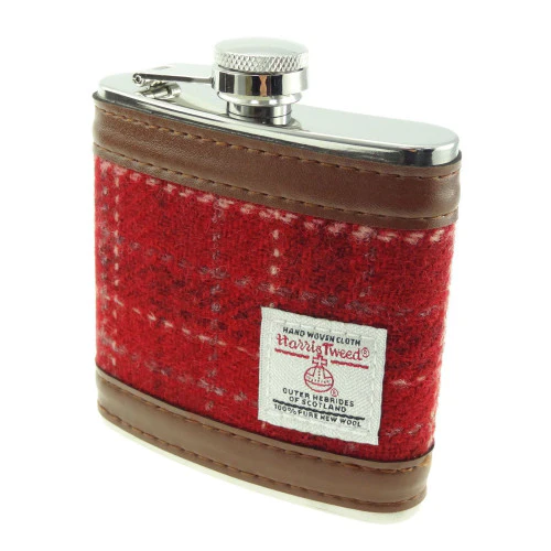 Glen Appin 6oz Harris Tweed Tartan Hip Flask - Image 7