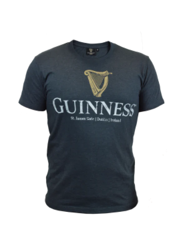Guinness Navy Distressed Harp Logo Tee - Image 4