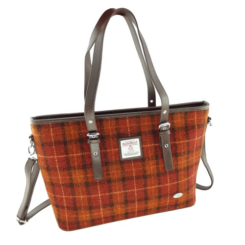 Harris Tweed Large Tote Bag with Shoulder Strap - Image 10