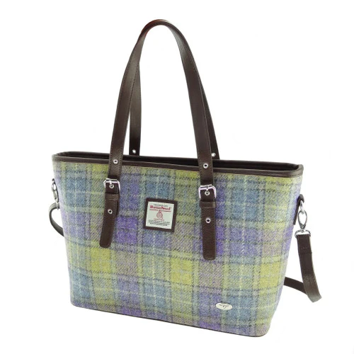 Harris Tweed Large Tote Bag with Shoulder Strap - Image 12