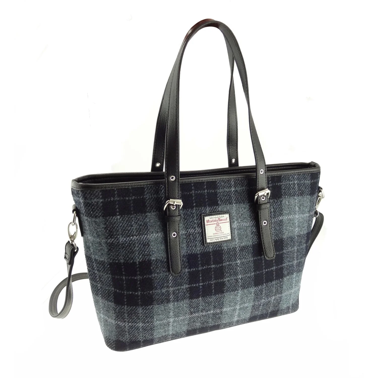 Harris Tweed Large Tote Bag with Shoulder Strap - Image 22