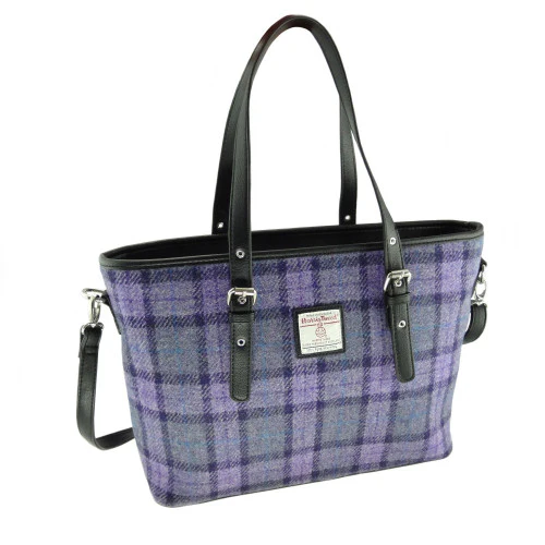 Harris Tweed Large Tote Bag with Shoulder Strap - Image 29