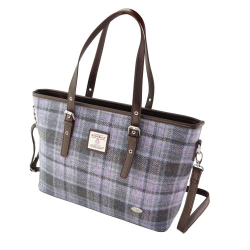 Harris Tweed Large Tote Bag with Shoulder Strap - Image 3