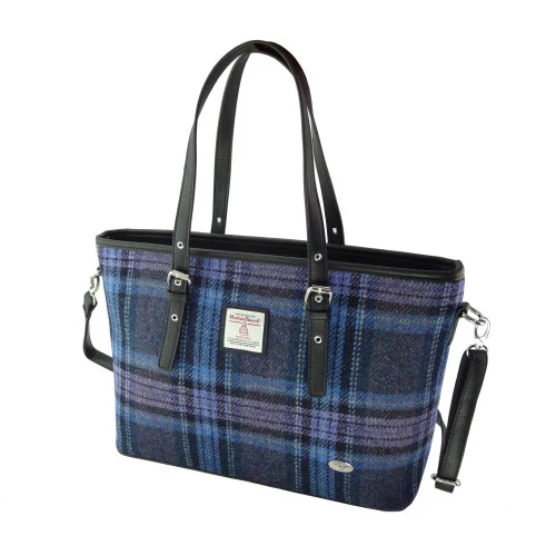 Harris Tweed Large Tote Bag with Shoulder Strap - Image 30