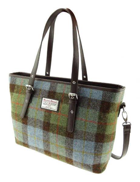Harris Tweed Large Tote Bag with Shoulder Strap - Image 4