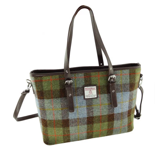 Harris Tweed Large Tote Bag with Shoulder Strap - Image 5