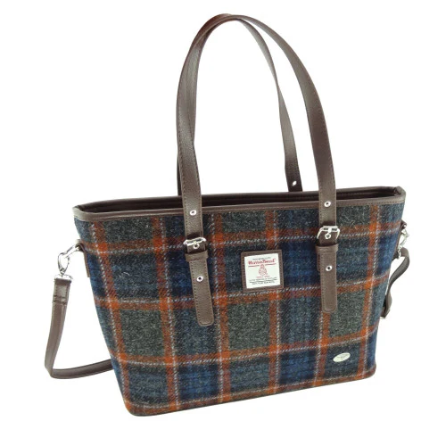 Harris Tweed Large Tote Bag with Shoulder Strap - Image 8