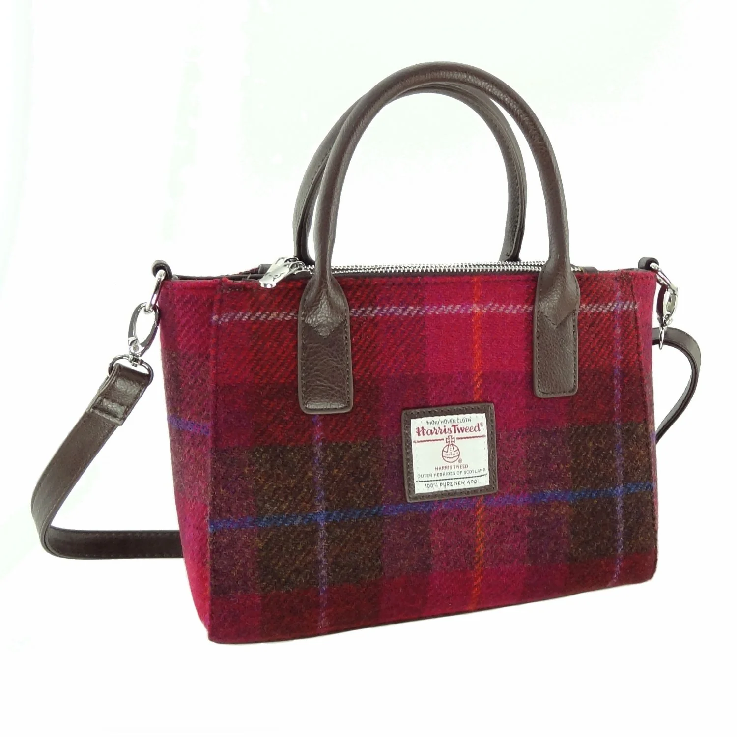 Harris Tweed Small Tote Bag with Shoulder Strap - Image 12
