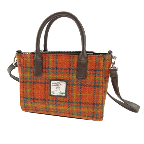 Harris Tweed Small Tote Bag with Shoulder Strap - Image 17