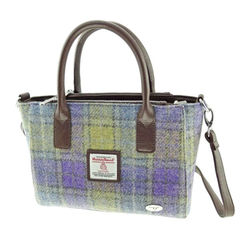 Harris Tweed Small Tote Bag with Shoulder Strap - Image 19