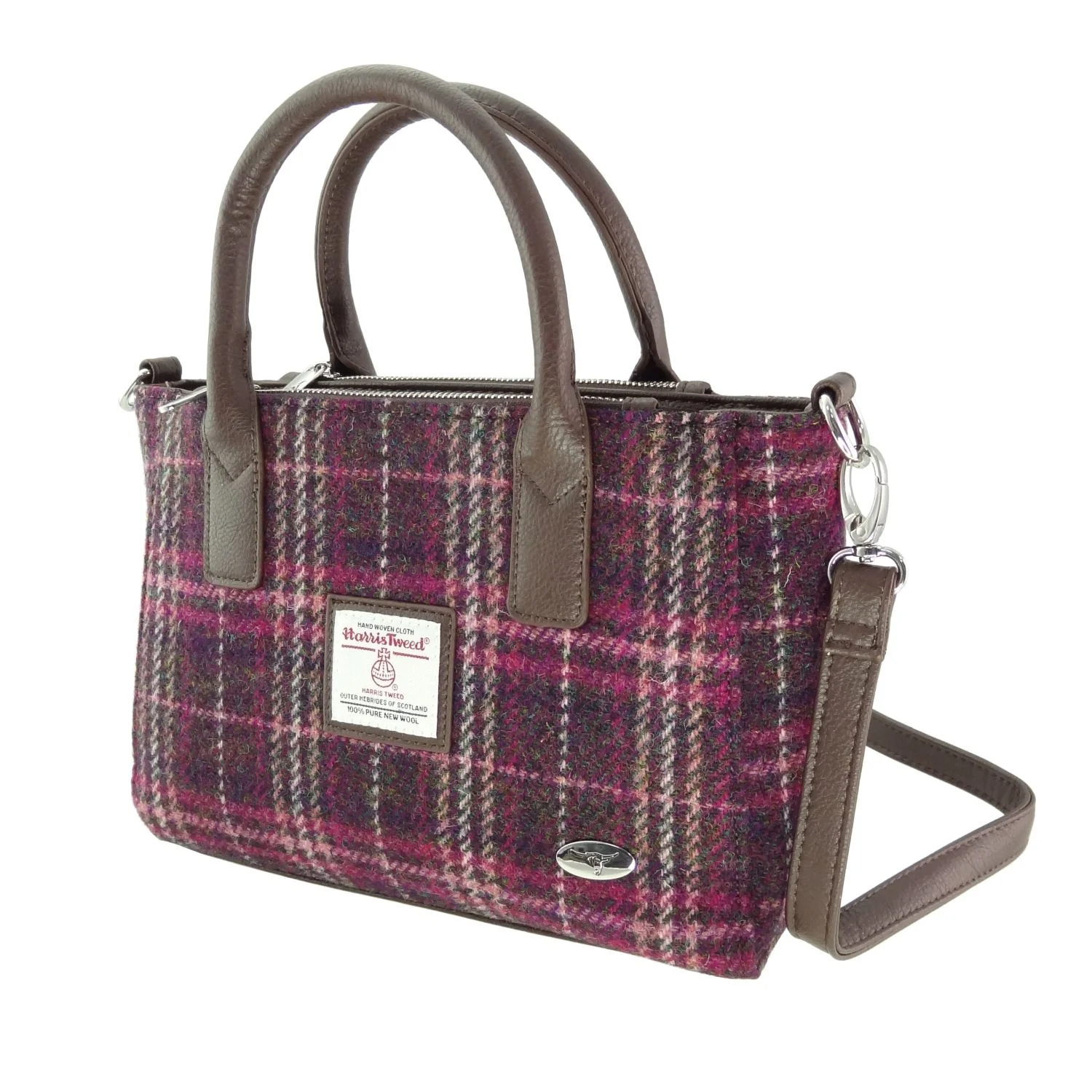 Harris Tweed Small Tote Bag with Shoulder Strap - Image 20
