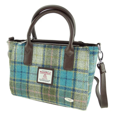 Harris Tweed Small Tote Bag with Shoulder Strap - Image 21