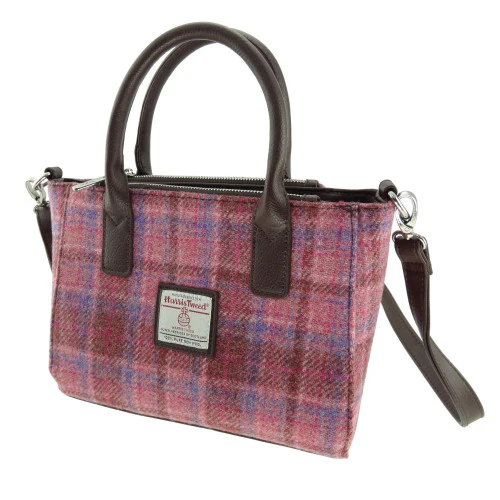 Harris Tweed Small Tote Bag with Shoulder Strap - Image 22