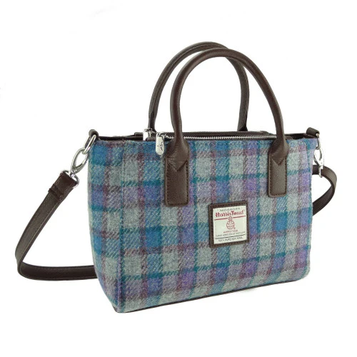 Harris Tweed Small Tote Bag with Shoulder Strap - Image 25
