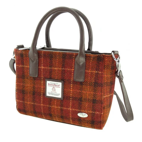 Harris Tweed Small Tote Bag with Shoulder Strap - Image 31