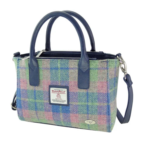 Harris Tweed Small Tote Bag with Shoulder Strap - Image 40