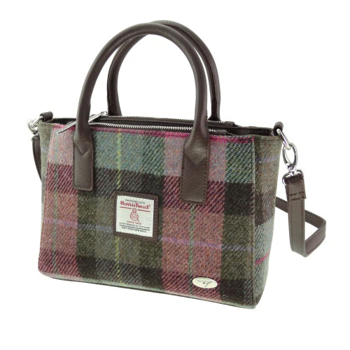 Harris Tweed Small Tote Bag with Shoulder Strap - Image 42