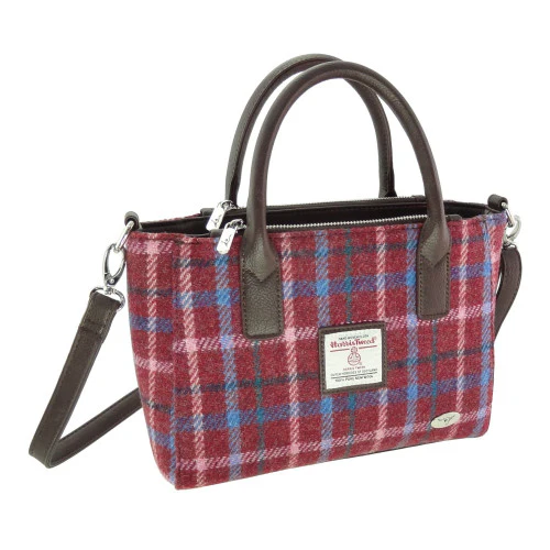 Harris Tweed Small Tote Bag with Shoulder Strap - Image 44
