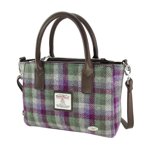 Harris Tweed Small Tote Bag with Shoulder Strap - Image 46
