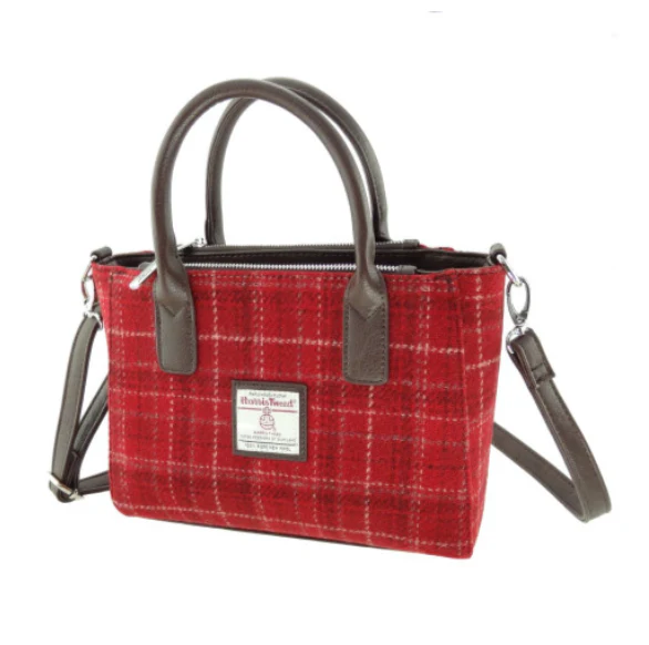 Harris Tweed Small Tote Bag with Shoulder Strap - Image 52