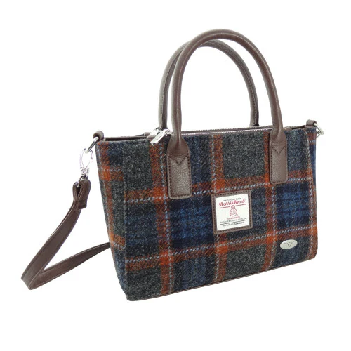 Harris Tweed Small Tote Bag with Shoulder Strap - Image 9