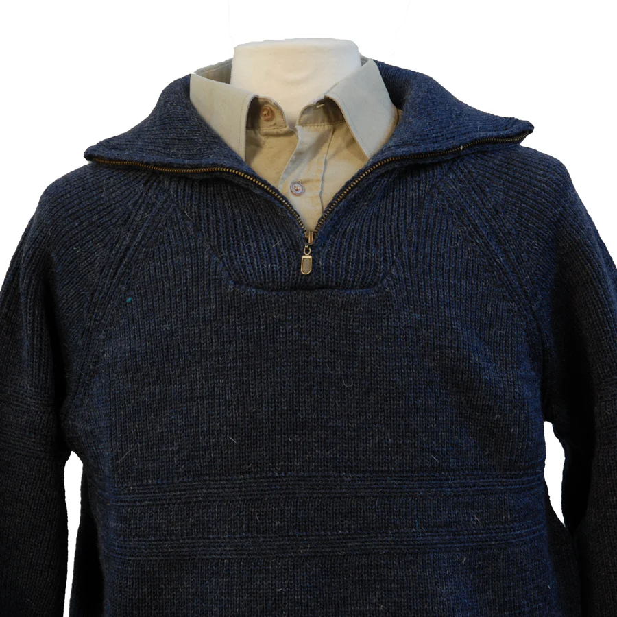 Mens Quarter Zip Irish Wool Sweater - Image 3