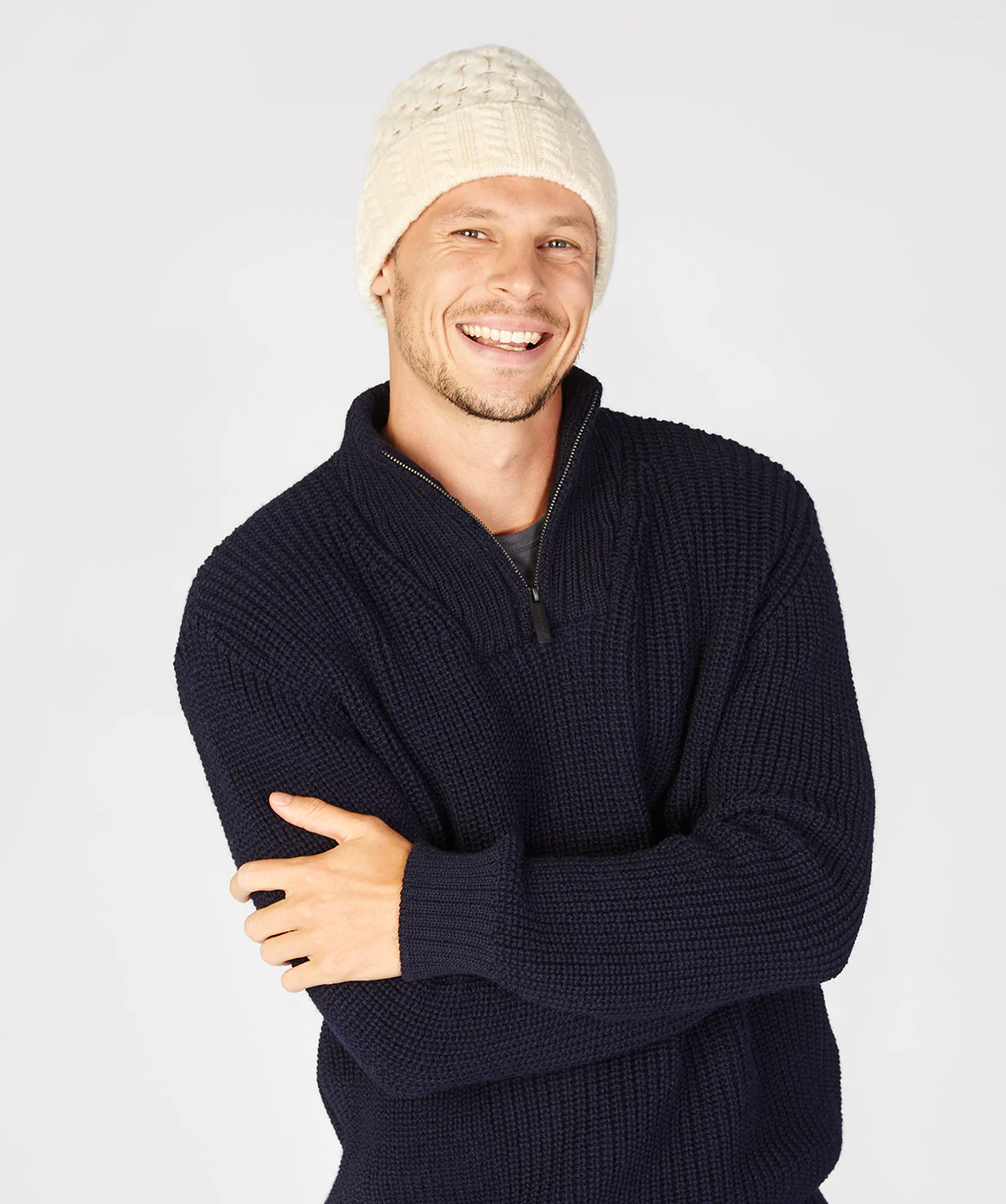 Merino and Cashmere Luxe Aran Beanie Hat - Image 11
