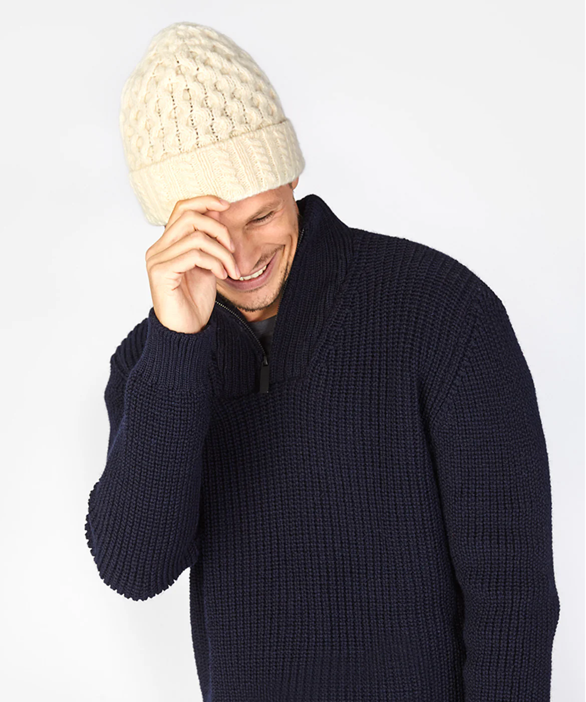 Merino and Cashmere Luxe Aran Beanie Hat - Image 13