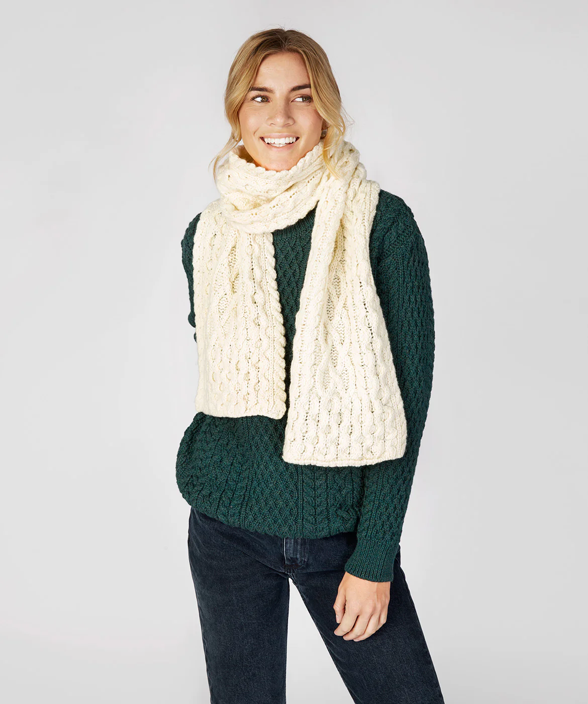 Merino and Cashmere Luxe Aran Scarf - Image 9