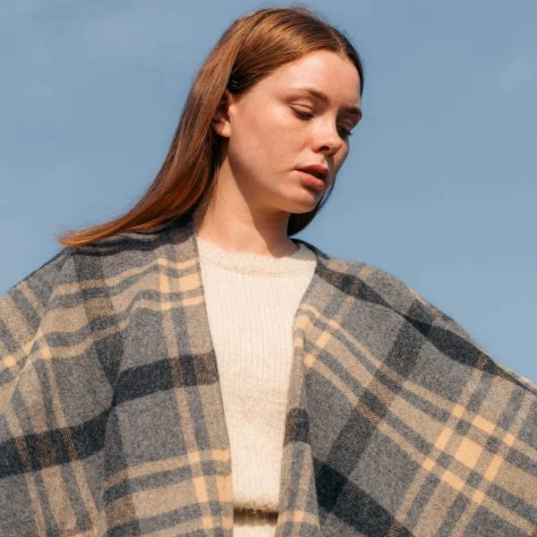 Plaid Shawl Cape - Image 3