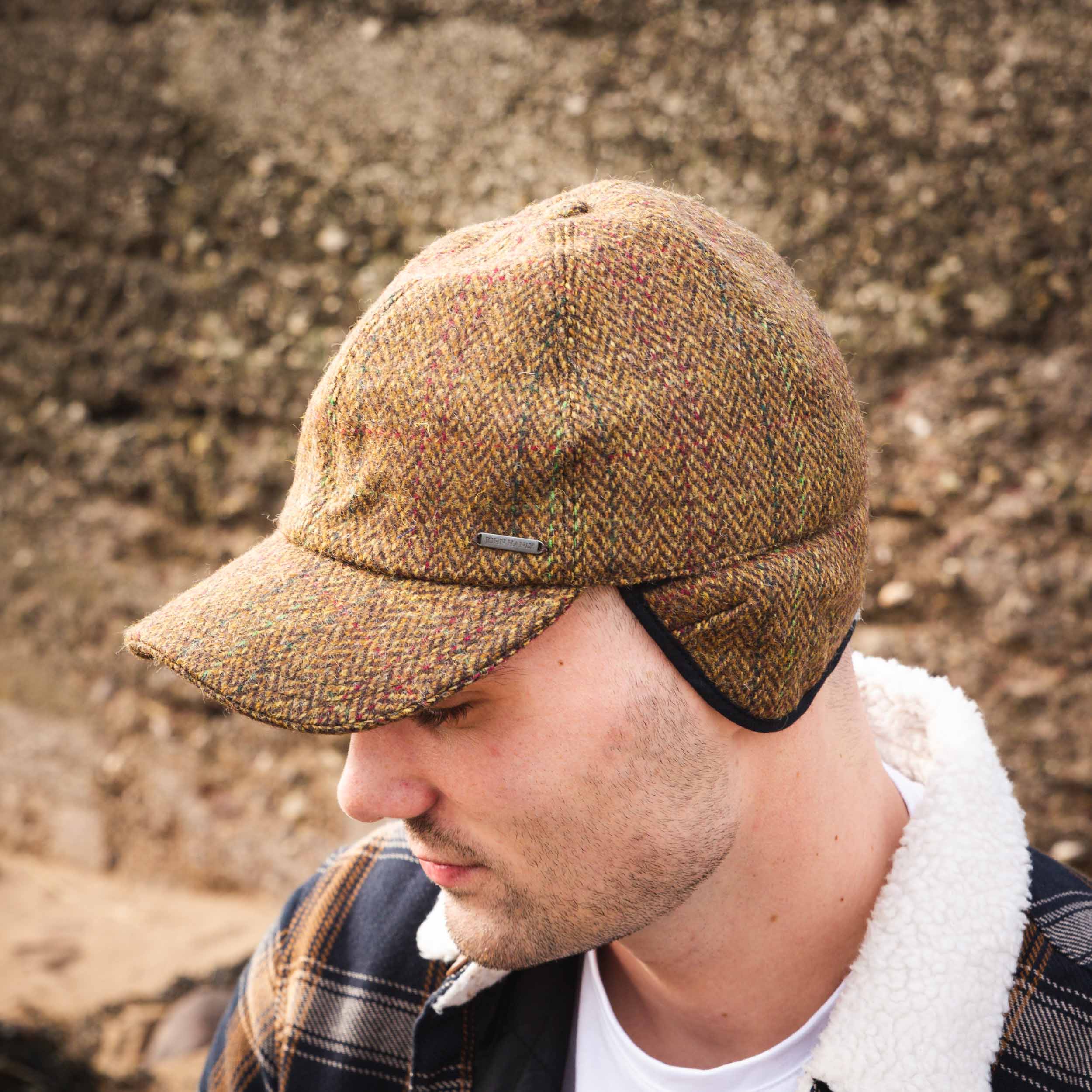 Tweed Baseball Style Cap with Earflaps - Image 13