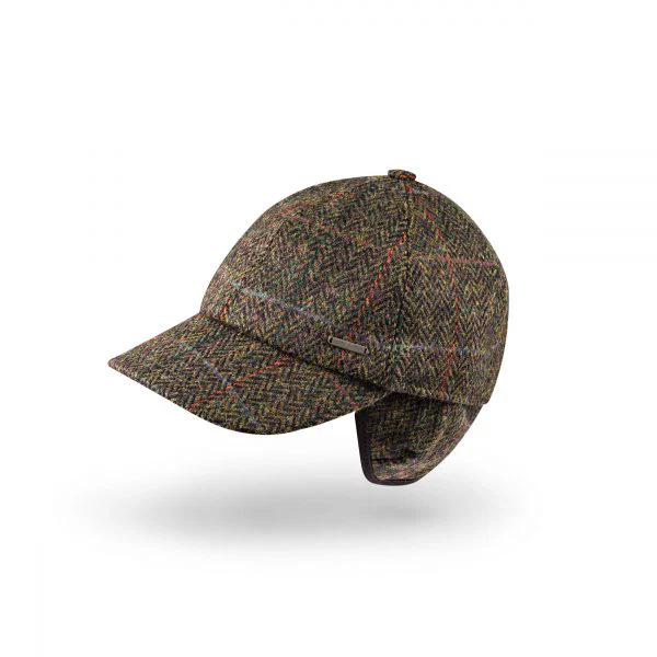 Tweed Baseball Style Cap with Earflaps - Image 15