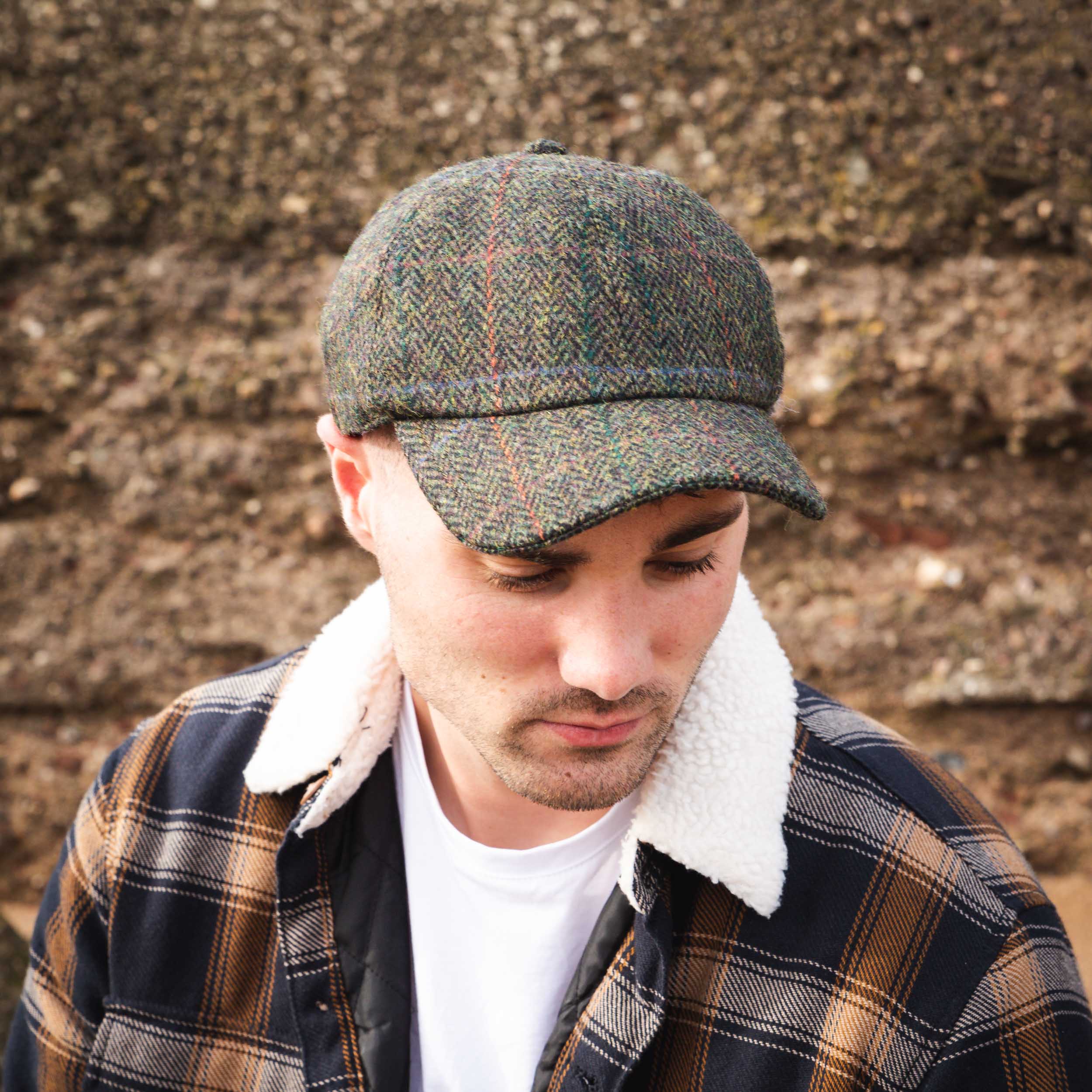 Tweed Baseball Style Cap with Earflaps - Image 17