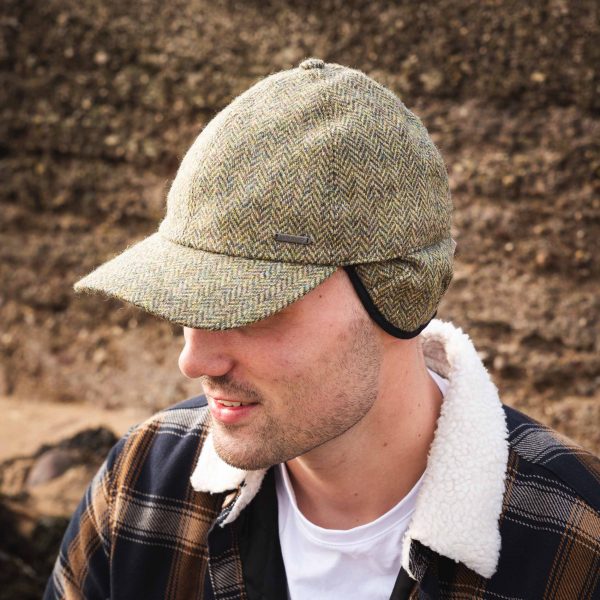 Tweed Baseball Style Cap with Earflaps - Image 24