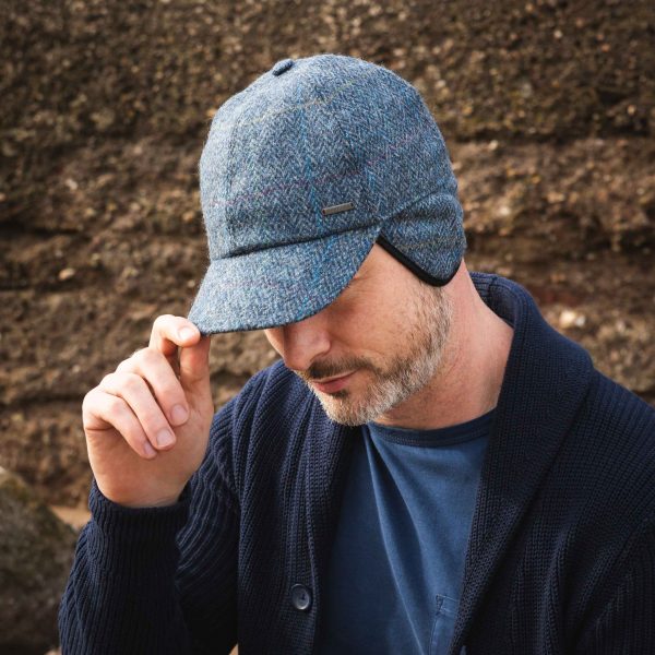 Tweed Baseball Style Cap with Earflaps - Image 34
