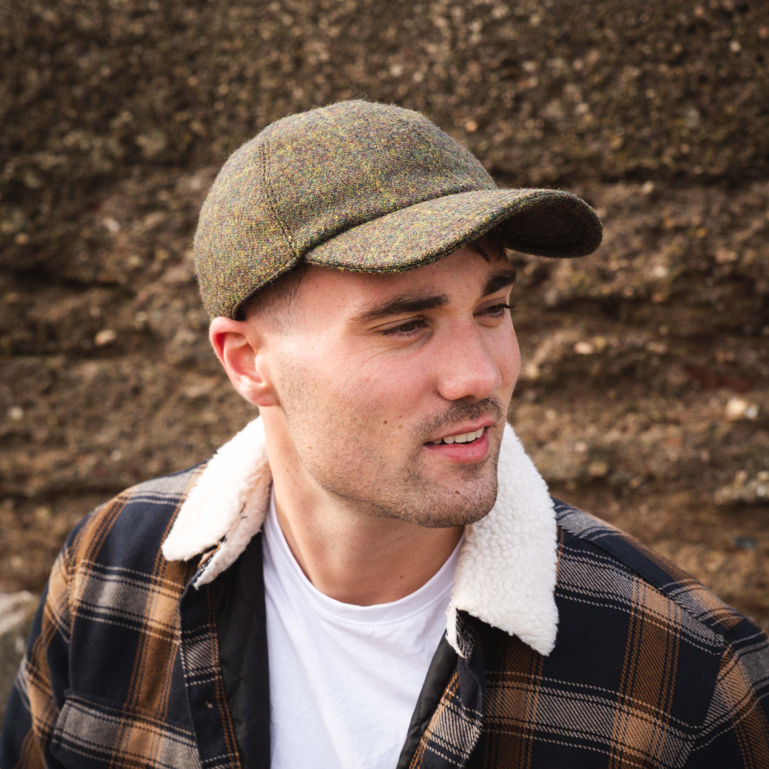 Tweed Baseball Style Cap with Earflaps - Image 7